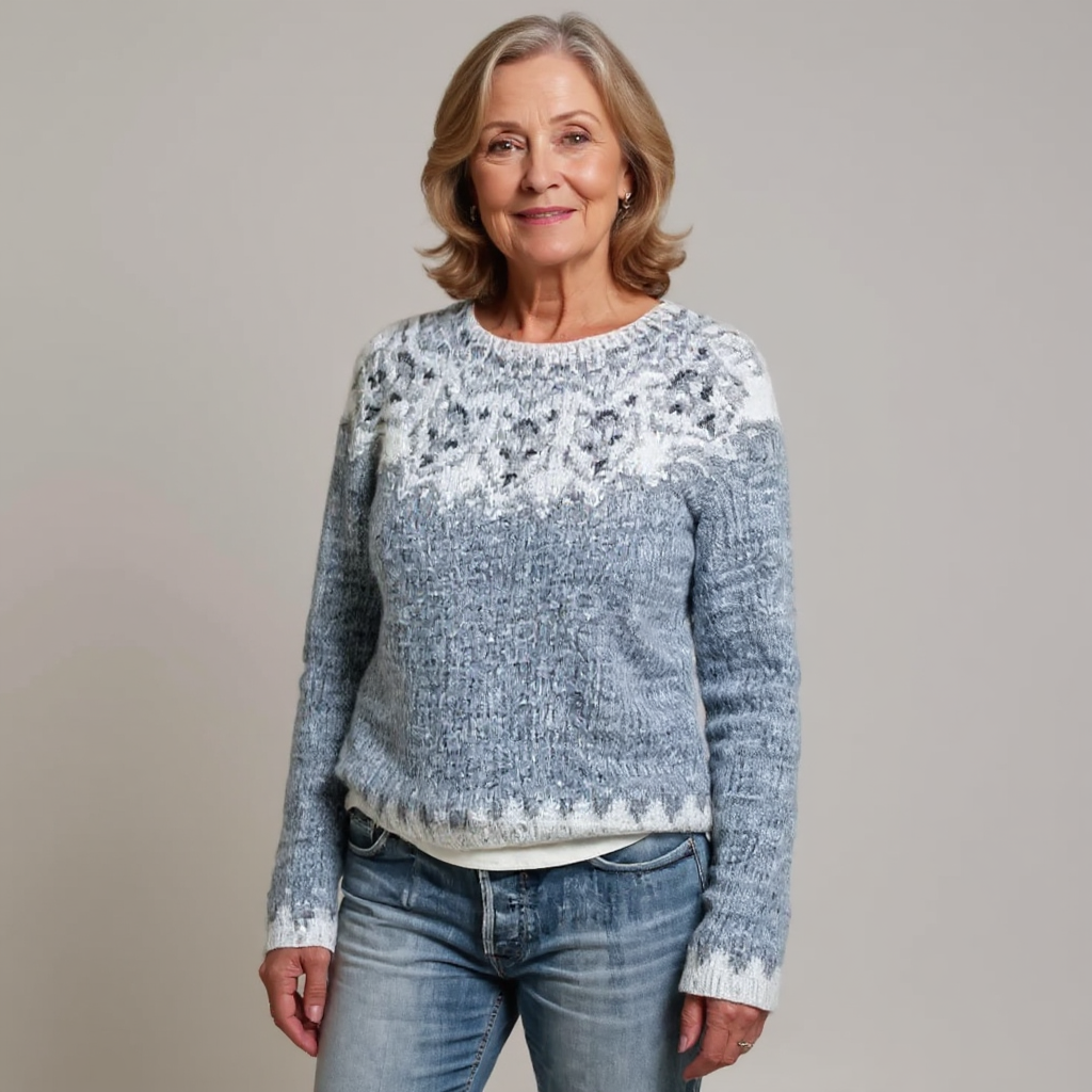 Athena timeless Icelandic knit sweater with soft cosy texture and relaxed layering fit