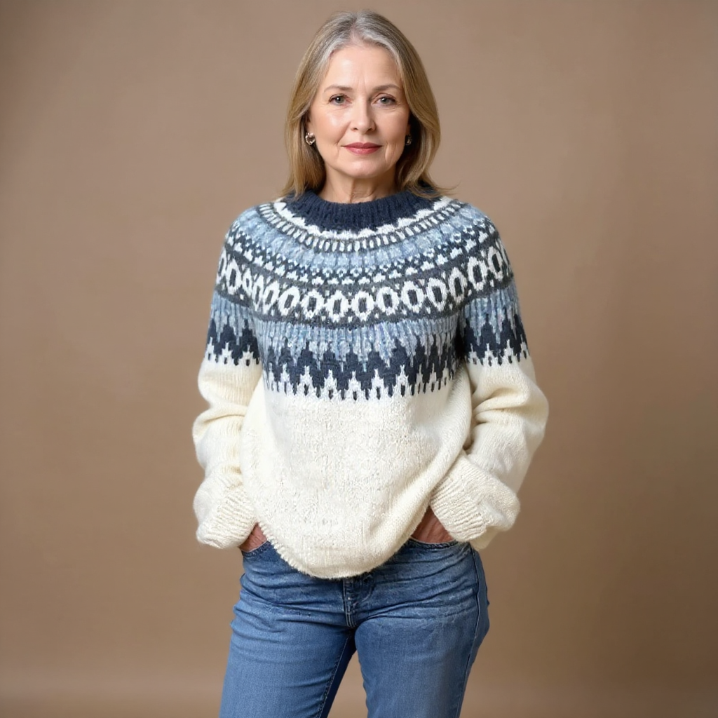 Maecey timeless knit jumper in a soft cosy weave, styled for casual everyday wear