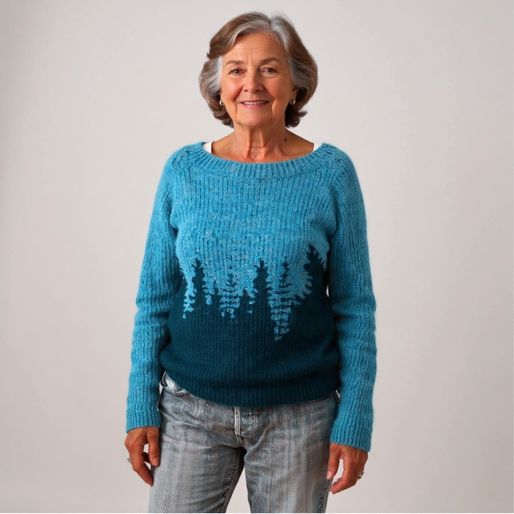 Natalie timeless Icelandic-style knit sweater in a cosy textured weave
