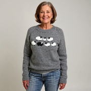 Ellie timeless Icelandic-style knit sweater with soft cozy texture and flattering fit