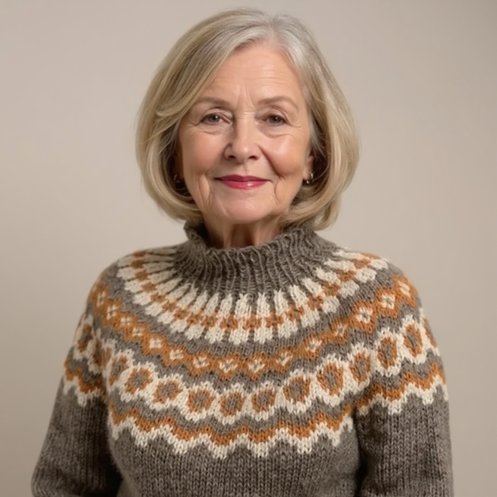Amara cosy knit sweater shown in orange, grey, blue and khaki colour options