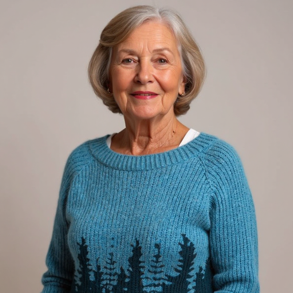 Natalie timeless Icelandic-style knit sweater in a cosy textured weave