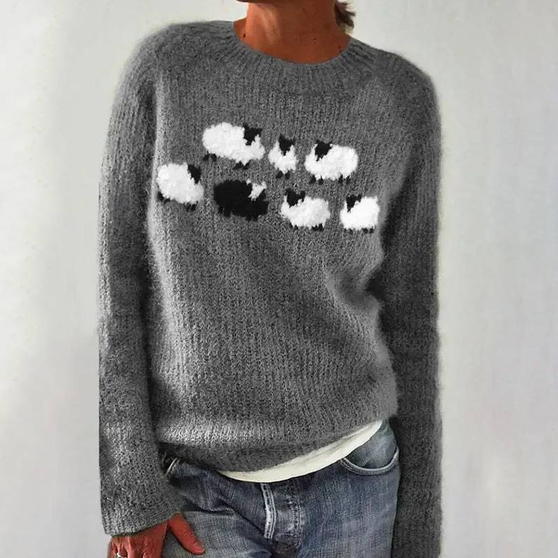 Ellie timeless Icelandic-style knit sweater with soft cozy texture and flattering fit