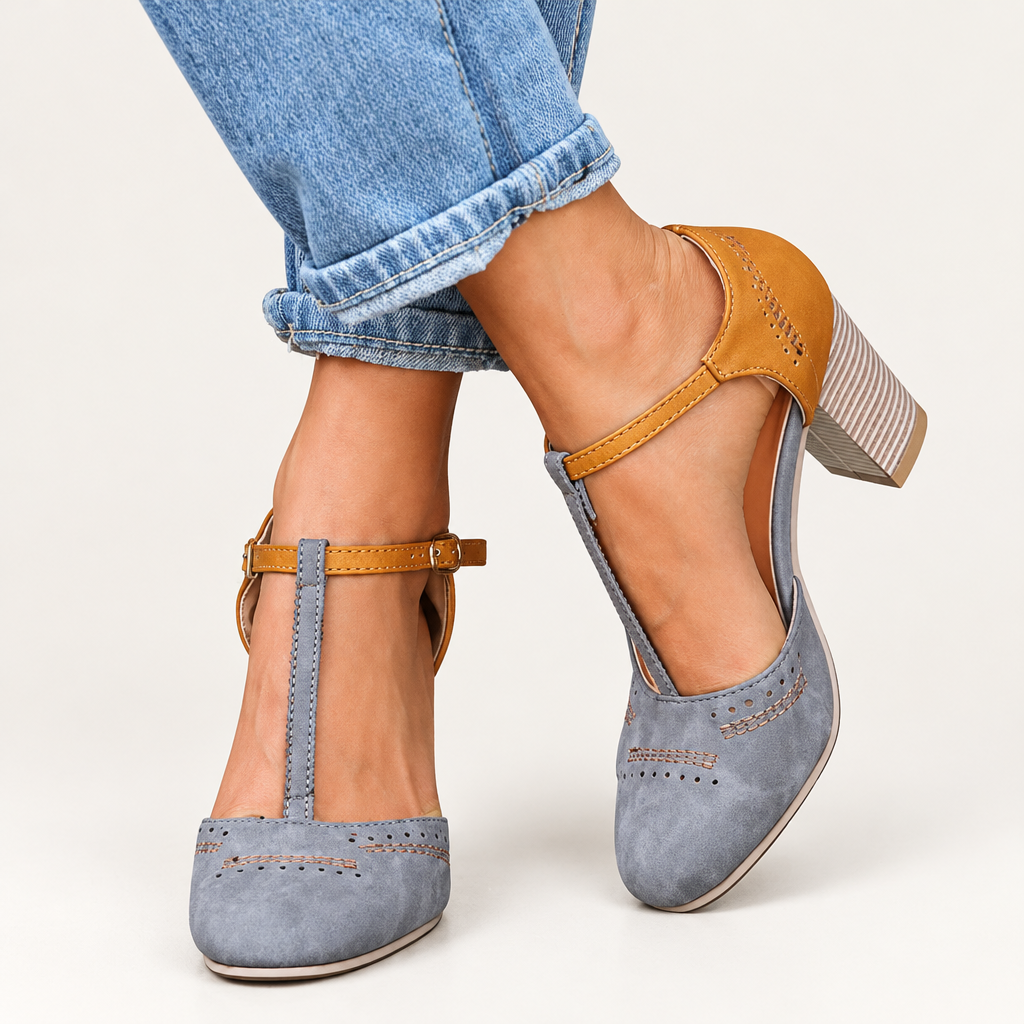 Mirabel T-strap block heels
