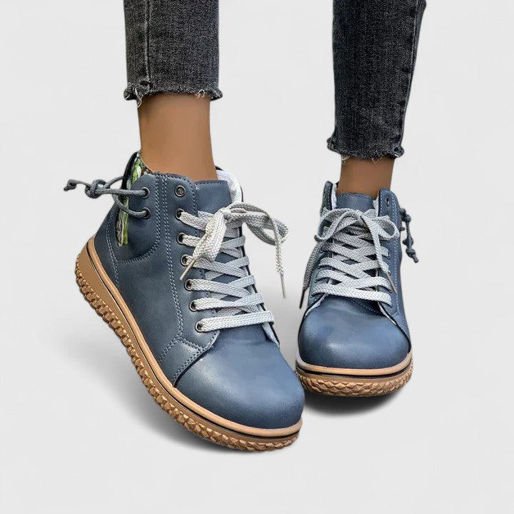 Nyrah | Braided-Collar Lace-Up Winter Boots