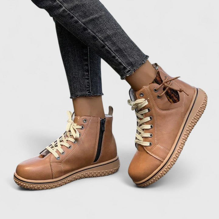 Nyrah | Braided-Collar Lace-Up Winter Boots
