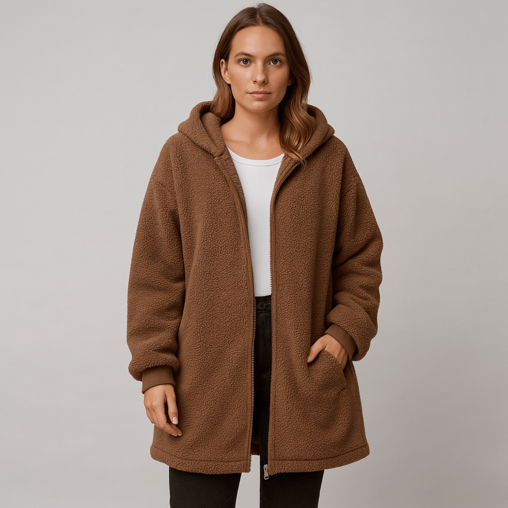 Jane soft teddy coat shown in several colours with a plush textured finish