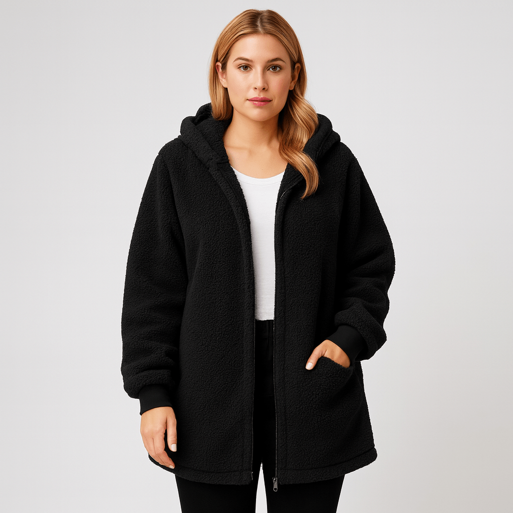 Jane soft teddy coat shown in several colours with a plush textured finish