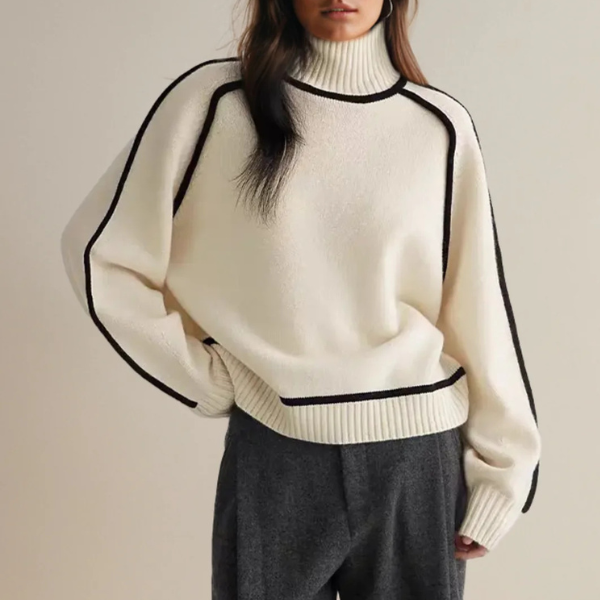 Aura cosy textured knit jumper shown in brown, white and grey colourways
