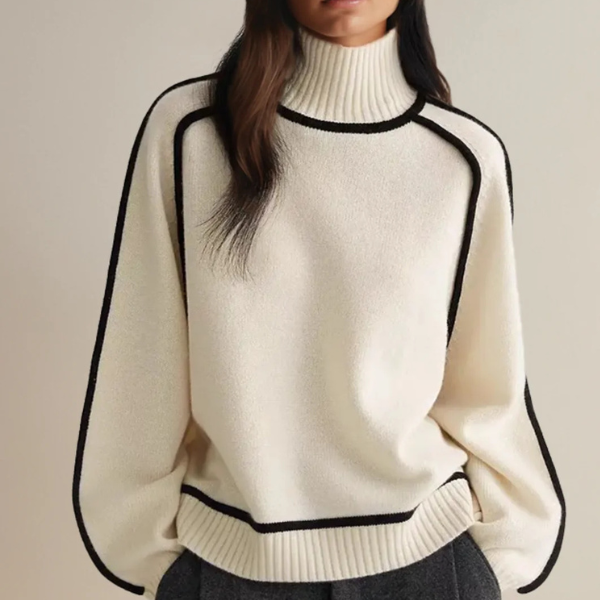 Aura cosy textured knit jumper shown in brown, white and grey colourways