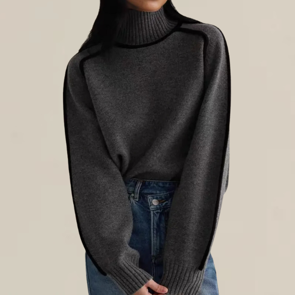 Aura cosy textured knit jumper shown in brown, white and grey colourways