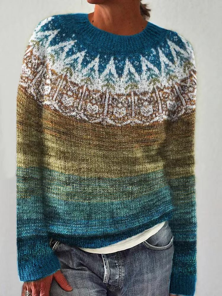 Petra cashmere jumper in soft knit, shown in pink and blue