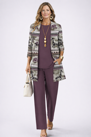 Valerie plum purple coordinated three-piece set for women