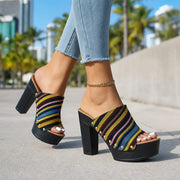 Lumi studded block heel mules