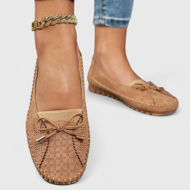 Comfortable slip-on everyday shoes shown in pink, beige and brown tones