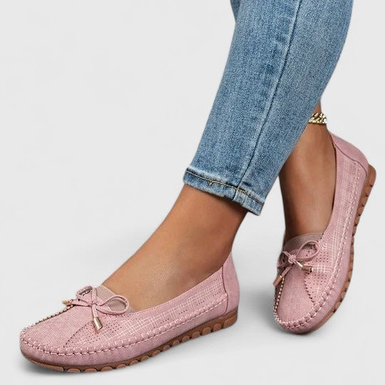 Comfortable slip-on everyday shoes shown in pink, beige and brown tones