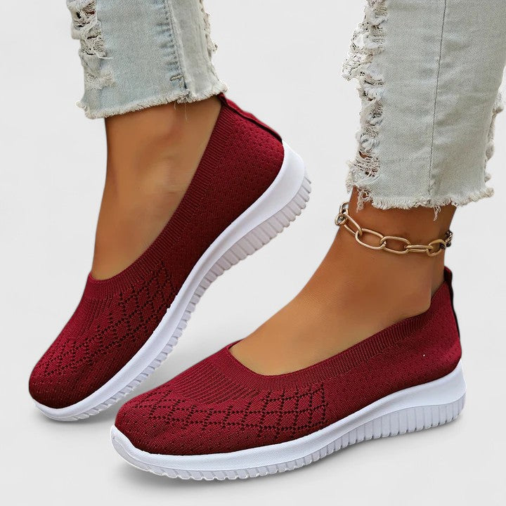 Comfortable women's everyday slip-on shoes shown in several colours