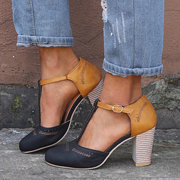 Mirabel block heels worn