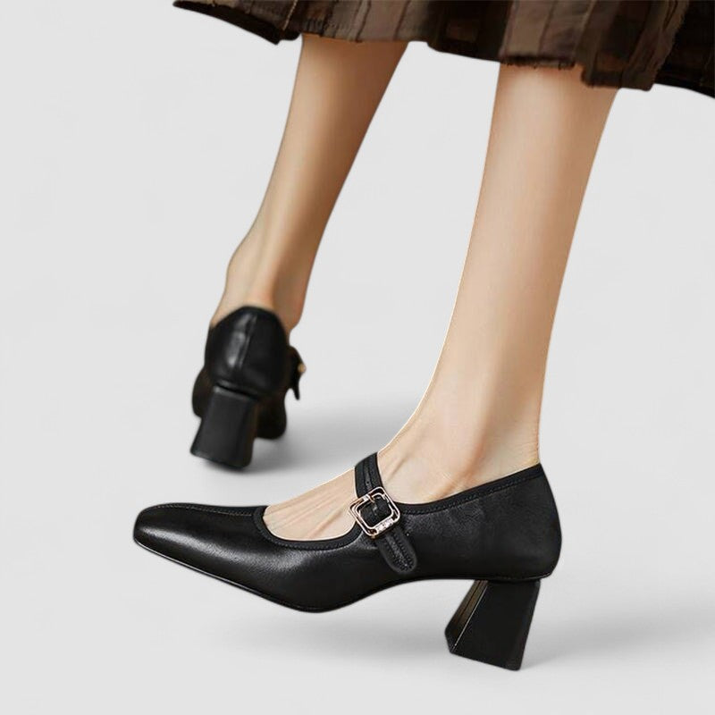 Hyreanne | Block Heel Mary Janes with Adjustable Strap