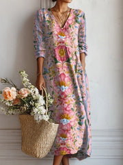Kelly everyday comfortable dress in multicolour with a loose, flattering silhouette and pockets