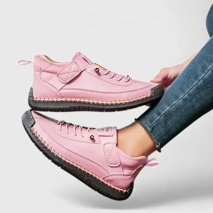 Comfortable everyday lace-up sneakers shown in multiple colours