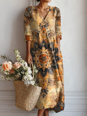 Dora everyday comfort dress in multicolour with a relaxed silhouette and pockets