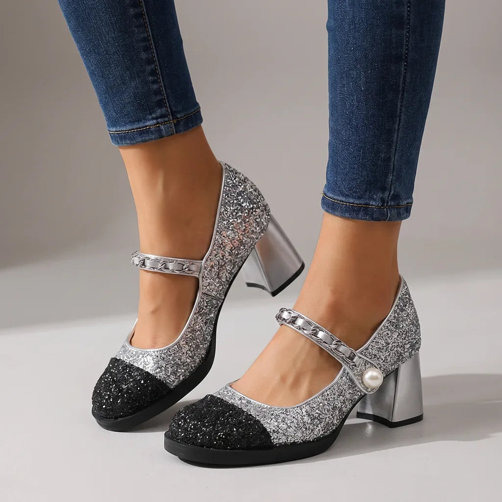 Pearla Mary Janes silver