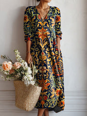 Yana multicolour everyday comfort dress with relaxed silhouette and pockets