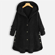 Niah cozy hooded coat with tailored cut, shown in a neutral colourway