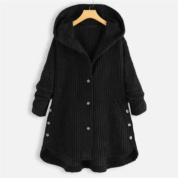 Niah cozy tailored hooded coat shown in several colours