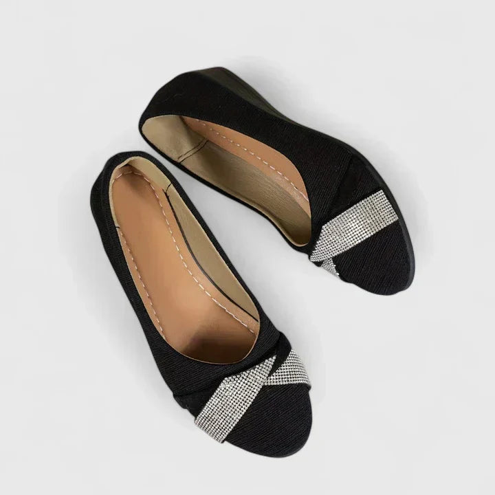 Black comfortable everyday slip-on shoes for women