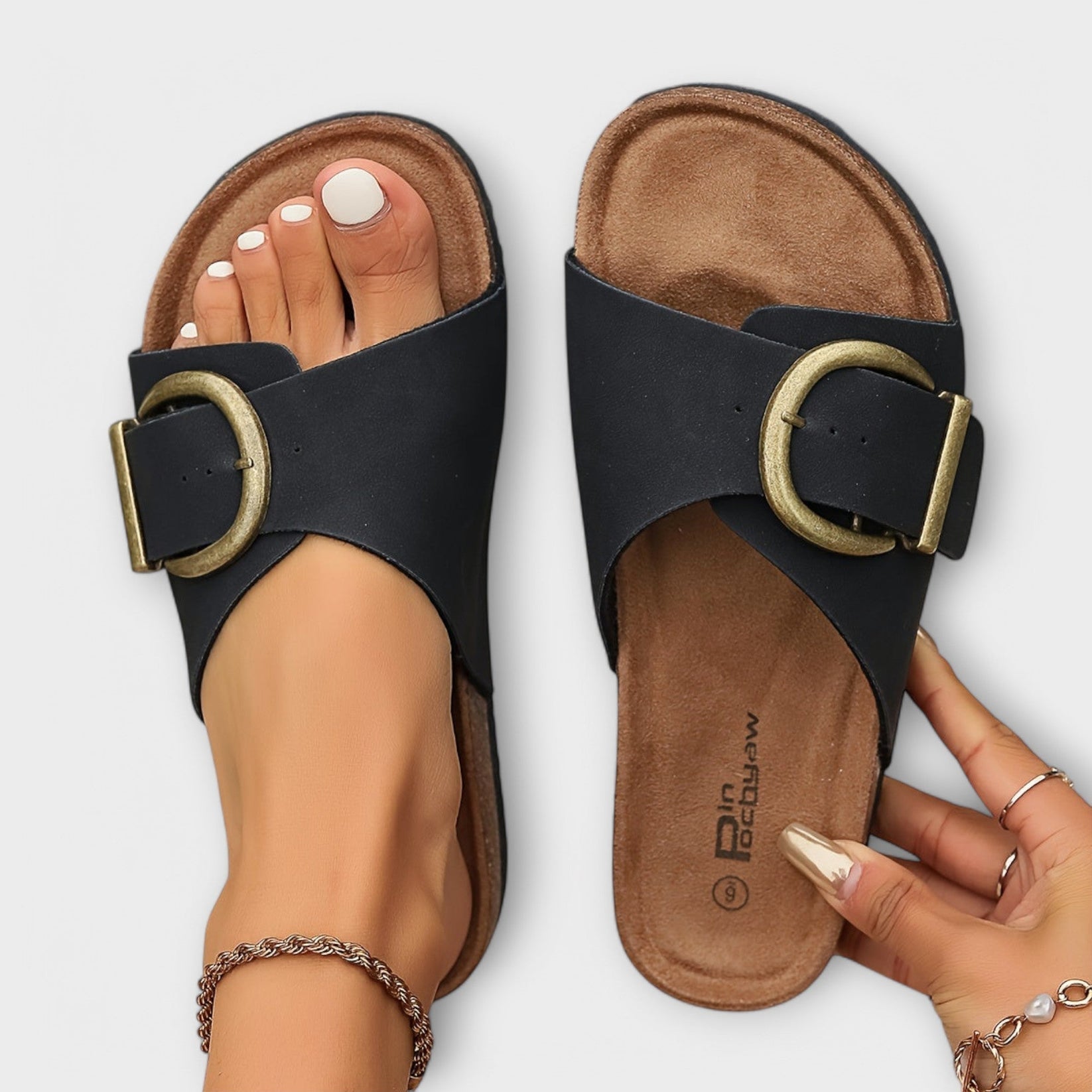 Janet | Buckle-Strap Contoured Footbed Sandals