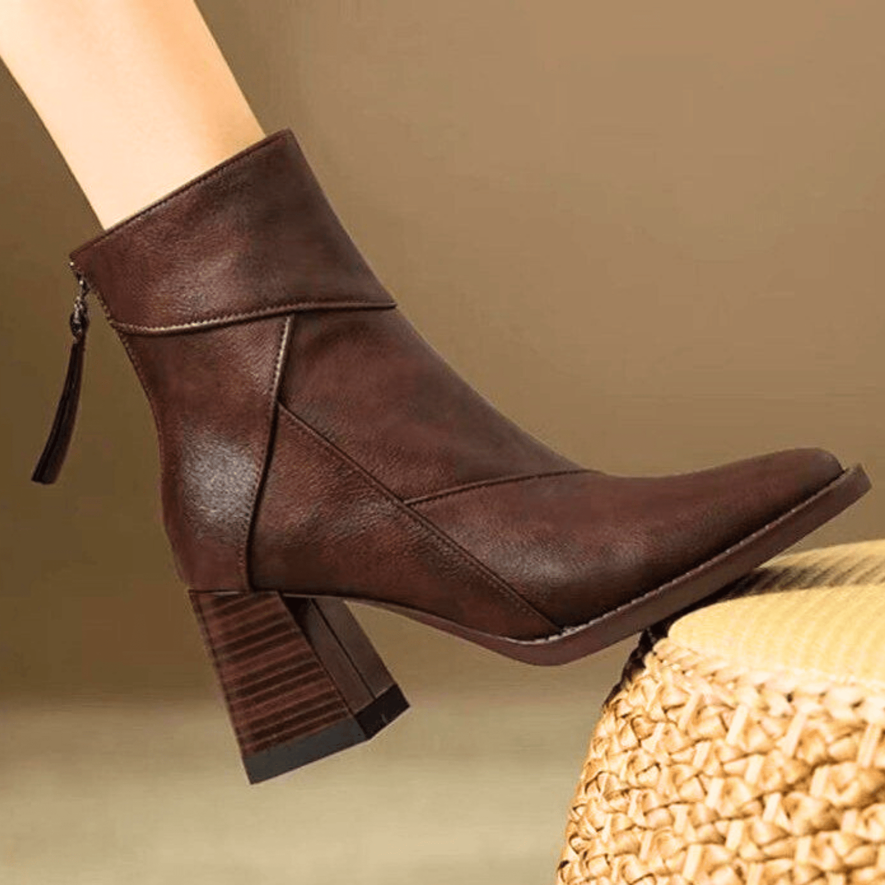 Brynzaya | British Retro Chunky Heel Ankle Boots