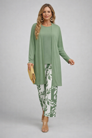 Eirwen green three-piece coordinated set for women