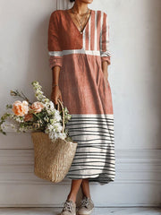 Zoey everyday comfort dress in brown-grey with a relaxed flattering silhouette and pockets