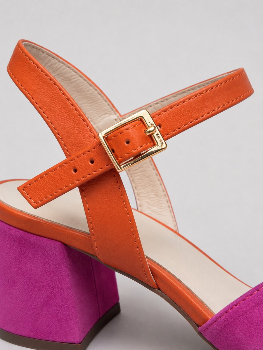 Coralie block heel sandals side